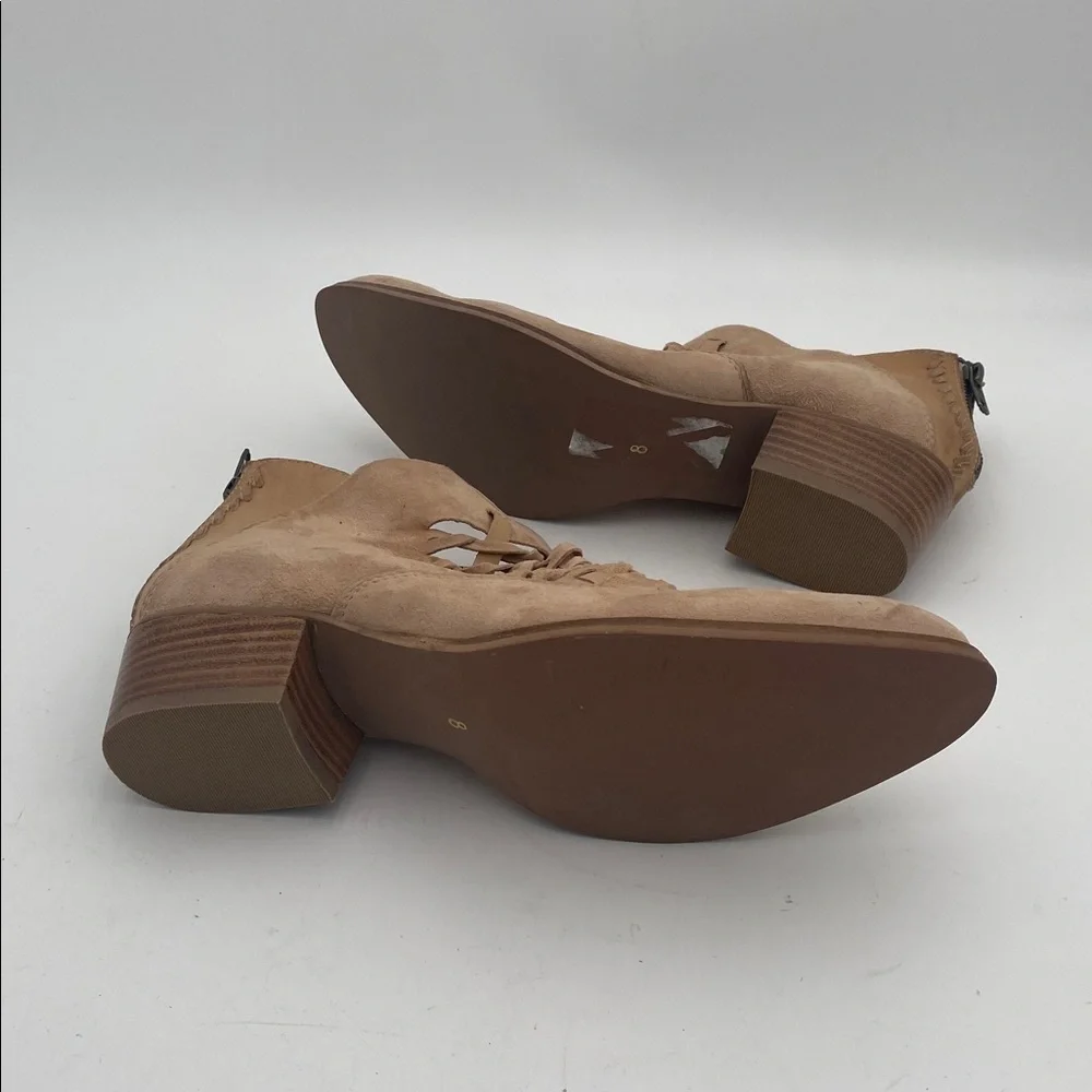 Coldwater creek Tan Leather Ankle Boots women 8M Suede casual office Festival